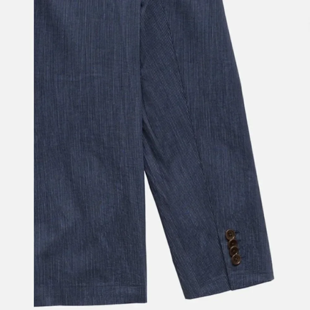 Banana Republic Men's Slim Fit Navy Blue Stripe Blazer Lined Size 38S NEW RT$200